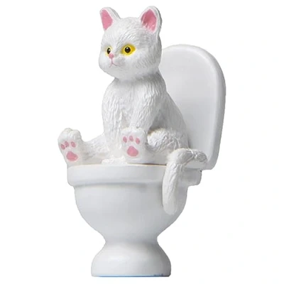 Image of Statue Ornaments Resin Sitting On Toilet Figurines Miniature Decor Animal Garden Sculptures