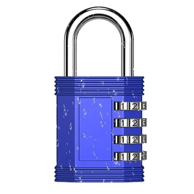 Image of ZHEGE Padlocks with Code Outdoor, Weatherproof Number Lock for Fence Gate, Garden, Shed, 4 Digit Combination Padlock Gym Locker, School Toolbox (Blue)
