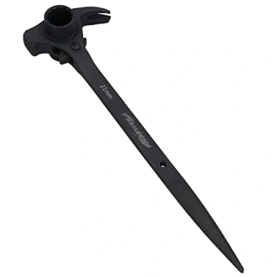 Image of 4 in 1 Scaffold Spanner Ratchet Podger Bi Hex 19 &amp; 21mm Claw Hammer Pry Bar