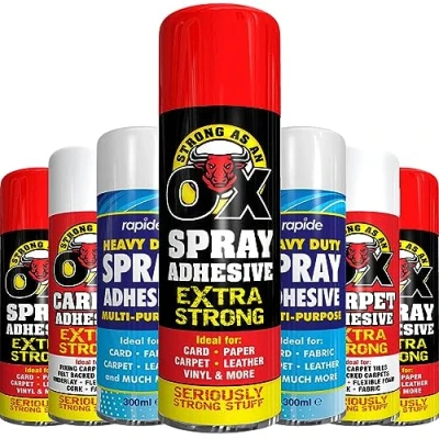 Image of 1 x Saao Regular Adhesive Glue Spray 500ml Strong as an Oax Aerosol Extra Hold Grip Bond Underlay Carpet Tiles Flooring