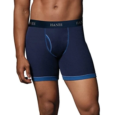 Image of Hanes Men&#039;s 5 Pack Ultimate Exposed Waistband Ringer Boxer with ComfortFlex Brief Assorted Colors Multi S