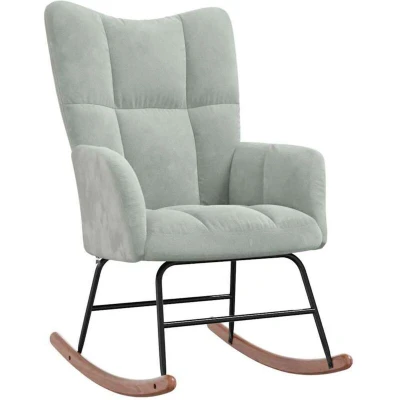 Image of vidaXL Rocking Chair Light Grey Velvet