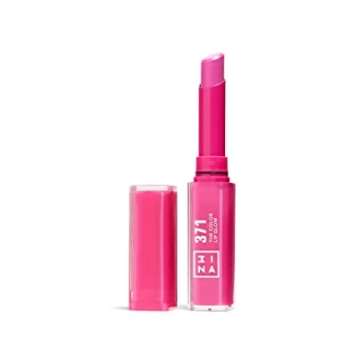 Image of 3INA MAKEUP the Color Lip Glow 371 Hot Pink Colour Balm with Shea Butter to Moisturise Lips Shiny and Glowy Lipstick Highly Pigmented