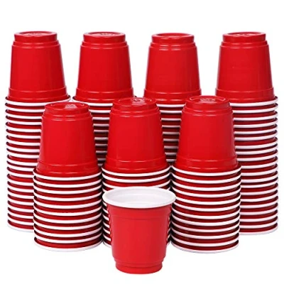 Image of Zcaukya Mini Disposable Shot Cups, 2oz 120 Count Red Plastic Small Party
