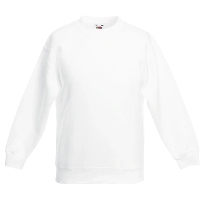 Image of Fruit of the Loom Childrens Unisex Kids Classic 80/20 Set In Sweatshirt (White) Size 3 4Y