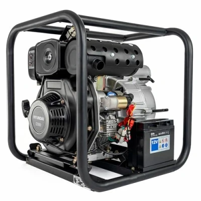 Image of Hyundai 296cc 80mm 3&quot; Open Frame Dirty and Trash Water Pump, Total Head of 25m Suction 6m Electric Start with 1 Year Warranty, Drain hot tubs, Swimming Pools