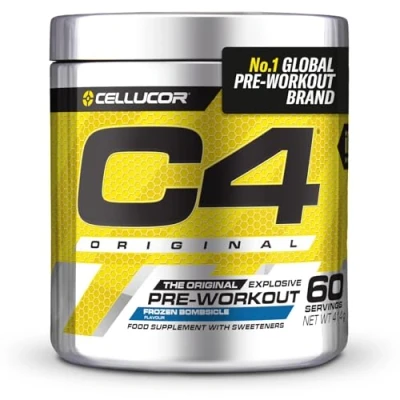 Image of C4 Original Beta Alanine Sports Nutrition Bulk Pre Workout Powder for Men &amp; Women Best Energy Drink Supplements Creatine Monohydrate Frozen Bombsicle 60 Servings
