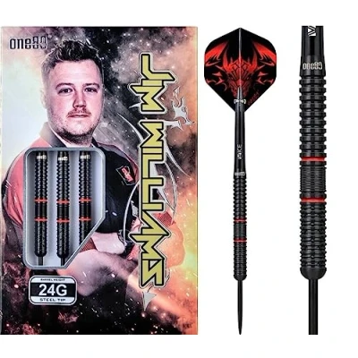 Image of ONE80 Jim Williams Signature Player Dart HD Steel Tip Darts Set 24g (D7893)