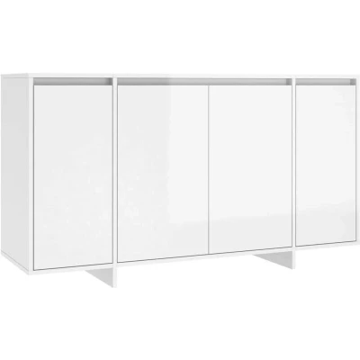 Image of vidaXL Sideboard High Gloss White 135x41x75 cm Engineered Wood