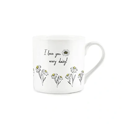 Image of I Love You Every Daisy Anniversary Mug Fine Bone China White Coffee/Tea Present Romantic Gift