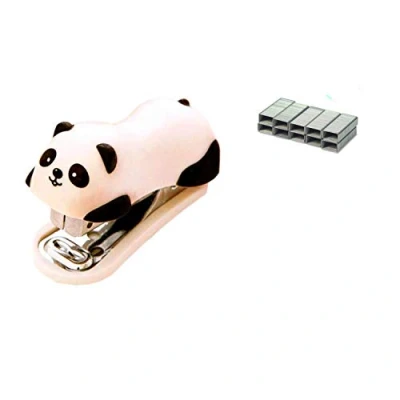 Image of Siganorpy Portable Mini Cute Panda Desktop Stapler Set with 1000PCS No.10 Staples for Office School Home or Travel Use …