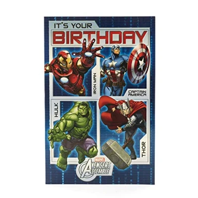 Image of UK Greetings Marvel The Avengers Birthday Card for Him/Boy Assemble And Celebrate Design