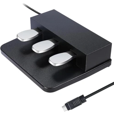Image of ATNEDCVH 3 Pedal for Digital Keyboard Piano,3 Unit Compatible Yamaha DGX640,DGX650, DGX660,KBP500, KBP1000, KBP2000, KBP3000 Electric Piano (Black)