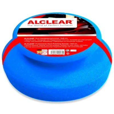 Image of ALCLEAR 5713050M Car Professional Hand Polishing Sponge, 130 x 50 mm, All Round Grip Strip for Waxes, Polishes, Paintwork Cleaners, Polish Set, Sponge Instead of Machine