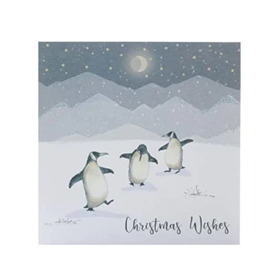 Image of Pack of 8 Dancing Penguins Marie Curie Charity Christmas Cards Xmas