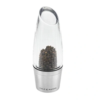 Image of Cole &amp; Mason H308891P Milston Pepper Mill Precision+ Stemless Stainless Steel/Acrylic 160mm Single Includes 1 x Grinder Lifetime Mechanism Guarantee