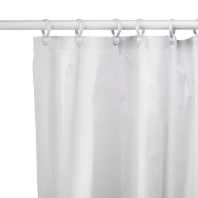 Image of Waterproof Shower Curtain Plain White and Machine Washable peva Croydex