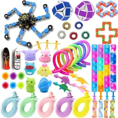 Image of Fidget Toys Pack, 50 Pcs Sensory Set, Stress Anxiety Relief Squishy Toy for ADHD Autism Autistic Kids Adults, Party Bag Fillers Birthday Gifts Teen Children Adult
