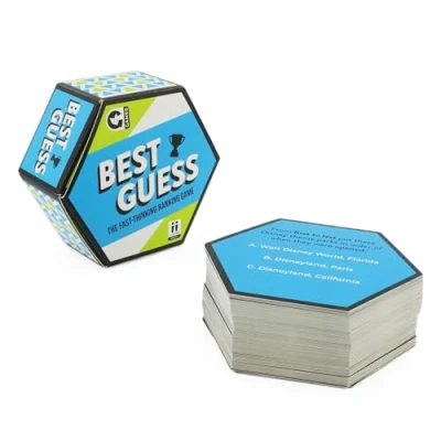 Image of Ginger Fox Best Guess Card Games for Adults and Kids, Quick Thinking Travel Games, Fast Paced Fun Family Game Nights, Parties, More, Ages 8+, 80 Cards
