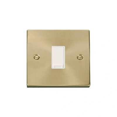 Image of Click Deco 1 Gang Intermediate 10AX Switch Satin Brass White Inserts