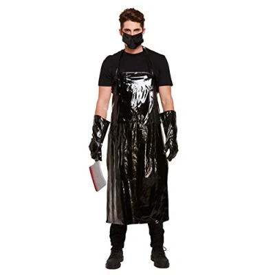 Image of HENBRANDT Adult&#039;s Scary Butcher Fancy Dress Costume Halloween Outfit (One Size)