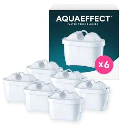 Image of AQUAEFFECT MAX+ Water Filter Cartridges,Replacement for Brita® Maxtra+® Plus,Maxtra Pro® All in 1,Compatible with Marella® Jug,Reduces Chlorine &amp; Limescale,Eco Friendly Choice (6)