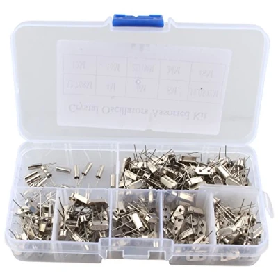 Image of HALJIA 200PCS 10Value 32.768KHz 48MHz DIY Quartz Crystal Oscillator Assorted Kit Set Assortment with Plastic Box