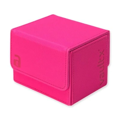 Image of Vault X Trading Card Sideloading Deck Box, 100+ sleeved cards, Premium Exo Tec Material, Holder Storage Detachable Magnetic Lid, for MTG Commander Game, TCG (Neon Pink)