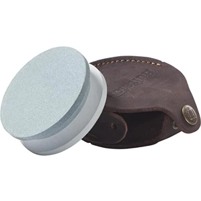 Image of Hultafors Swedish Axe Griding Stone with Leather Pouch, Grey
