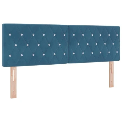 Image of vidaXL Headboard Crystal Button Tufted Dark Blue 140 cm Velvet