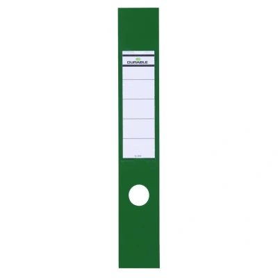 Image of Durable 809005 Ordofix Self Adhesive Spine Labels for Lever Arch File Green, Pack of 10,60mm / Narrow folder