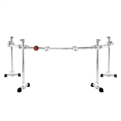 Image of Gibraltar Rack System Chrome Series 4 pole curved GCS 450C four post Power Rack, horizontal bars