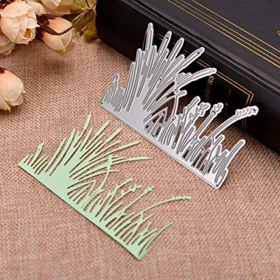 Image of FEIDA Die Cuts,Grass Shape Metal Cutting Dies for DIY Embossing Scrapbook Paper Cards Craft Stencil Silver