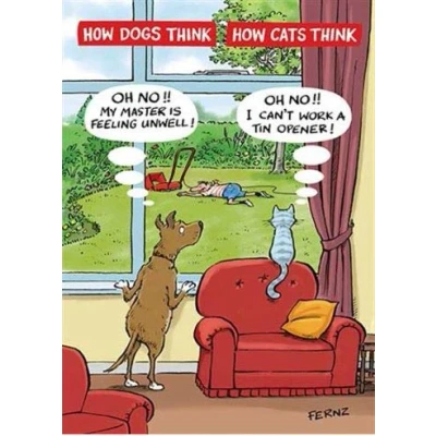 Image of Paper House Humorous Male Birthday Card (GBCC ANFH0026) Master Feeling Unwell AniMalfunction by Fernz Range