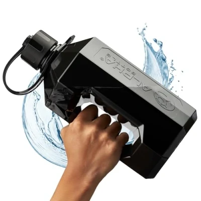 Image of Alpha Designs XXL Gym Water Bottle 2L 2.4 Litre / 2400ml Large Jug BPA Free &amp; Leakproof Keg Smoke