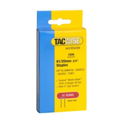 Image of Tacwise 284 Type 91/20mm Staples for Staple Gun (1000) 20 mm 0284