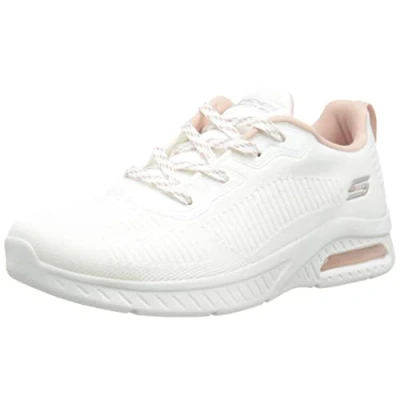 Image of Skechers Women&#039;s Squad AIR Sneaker, Off White Engineered Knit, 5 UK