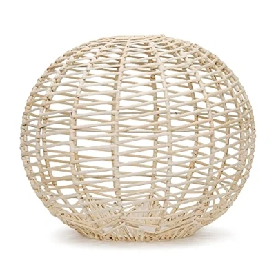 Image of MiniSun Modern Easy Fit Natural Rattan Wicker Round Globe Sphere Living Room Bedroom Ceiling Pendant Light Shade + LED Bulb