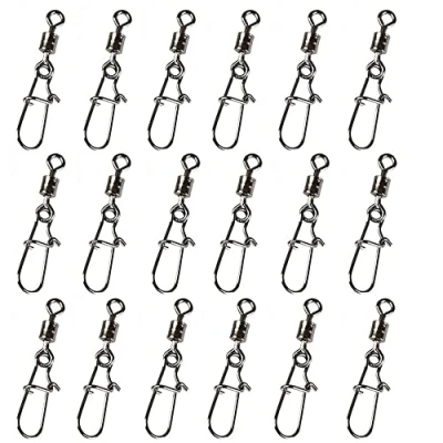 Image of DCQQ juzishangdian 100Pcs Fishing Swivel Snaps Accessory Kit Line Connector Ball Bearing with Dual Snap Lock for Freshwater and Saltwater