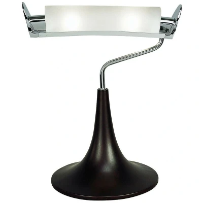 Image of Zira Table Lamp 2 Light G9, Polished Chrome/Frosted White Glass/Wenge