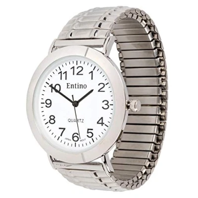 Image of Entino Unisex Expander Wrist Watch Analog Display, Japanese Quartz Movement (Silver)