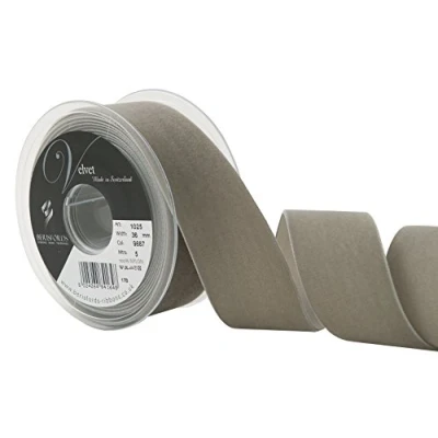 Image of Berisfords Velvet Ribbon, Khaki, 10.2 x 4.5 cm