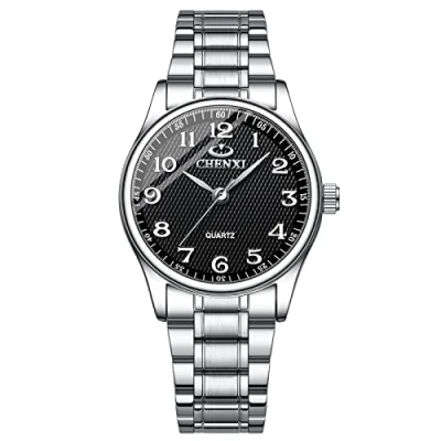 Image of JewelryWe Women&#039;s / Men&#039;s Quartz Wrist Watch, Stainless Steel Strap, Retro Vintage Black Blue White, Good Gift for Women and Men Boyfriends, Valentine&#039;s Day, Woman, Bracelet