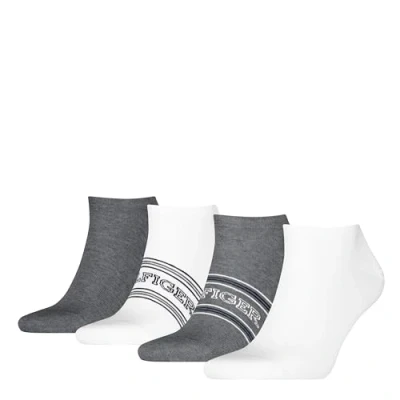 Image of Tommy Hilfiger MEN Sneaker Giftbox 4 PACK Socks, Men&#039;s, Size: 6 8, Grey melange/white