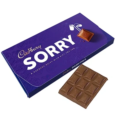 Image of Cadbury Sorry Dairy Milk Chocolate Bar With Gift Envelope