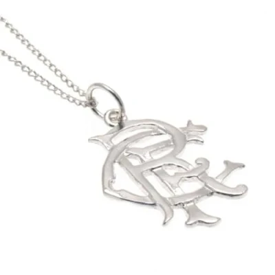 Image of Rangers FC Sterling Silver Pendant &amp; Chain Small, approx 12mm x 10mm Official Merchandise
