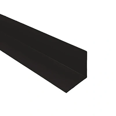 Image of 4 x Black 1 Metre UPVC Plastic Rigid Angle 50 50mm Corner Cover Trim 90 Degree