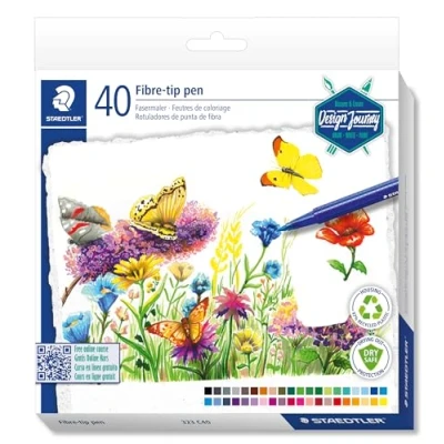Image of STAEDTLER Colouring Pens Design Journey for Adult 40 Assorted Colours Pack of 40, 323 C40 C