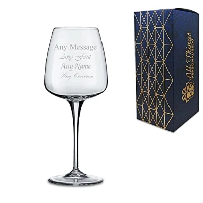 Image of Personalised Engraved 350ml Aurum White Wine Glass, Gift Boxed, Perfect for Any Lover
