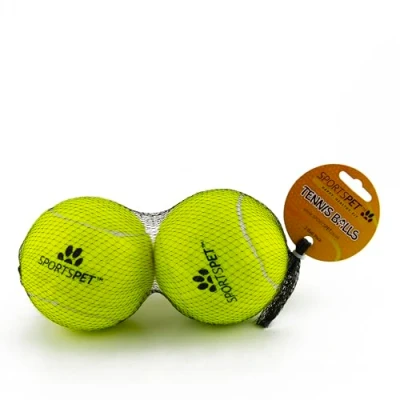 Image of SPORTSPET XL Tennis Balls for Dogs Extra Bouncy Non Toxic Durable Long Lasting Floats (Tennis (2 Pack)) (4inch)